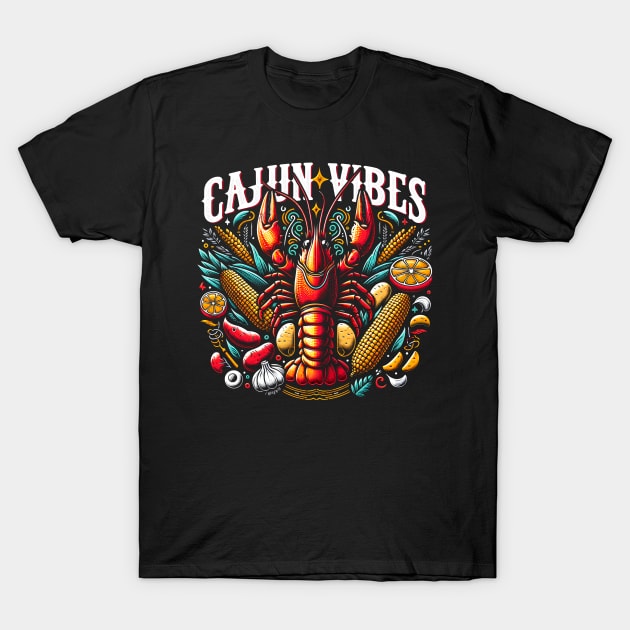 Cajun Vibes Crawfish Boil Crayfish Crawdaddy T-Shirt by E